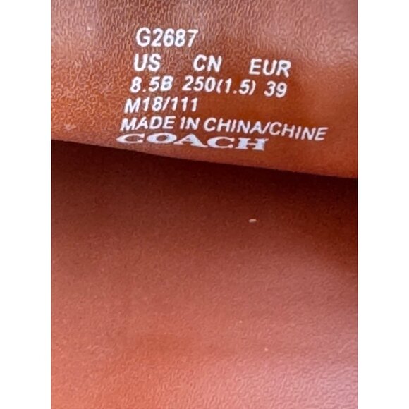 Coach Women's Size 8.5 B White Leather Loafers Slip-On Shoes With Logo Detail - Picture 8 of 12